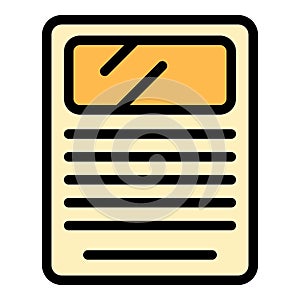 Column newspaper icon color outline vector