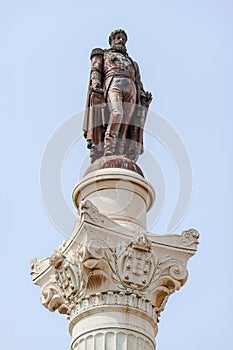 Column of Pedro IV at Rossio Square in Lisbon, Portugal. photo