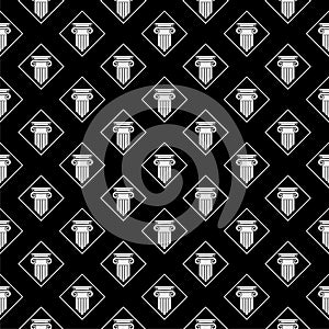 Column Pillar seamless pattern isolated on black background