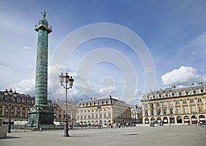 Column of the Place VendÃ´me in the jewelers\' district of Paris photo