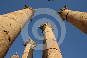 Column romanesque Jerash town photo