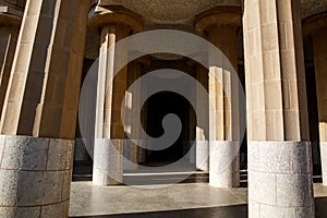 Column room in the Park Guell, Barcelona