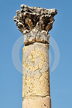 Column of ruined Greco-Roman city in Jerash