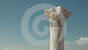 Column of ruins of Kourion ancient city, Cyprus