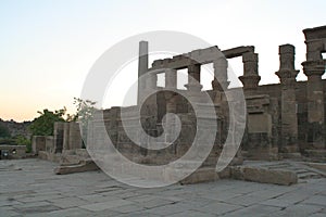 Column Ruins Temple of Isis, Philae Aswan Egypt