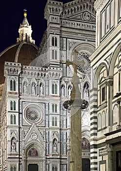 The column of Saint Zanobi in the Pizza del Duomo in Florence, Italy. photo