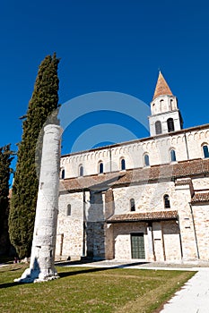 Column and side of Aquileia Basilica