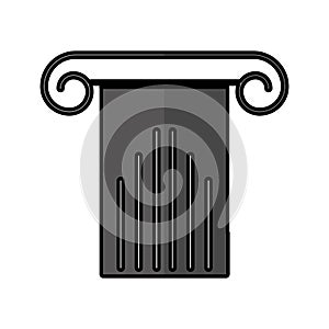 Column silhouette isolated icon