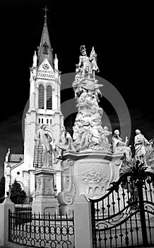 Column of St. Florian and church Blumental in Bratislava, Slovakia