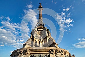 Column with statue of Columbus in Barcelona, Spain