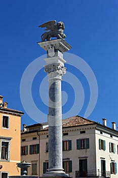 Lion of St Mark Piazza della Liberta, Udine, Italy photo