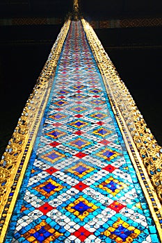 The column of the Temple of the Emerald Buddha. Thailand