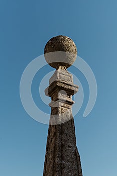 A column in Torre de Moncorvo Castle in Portugal photo