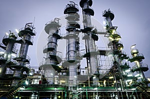 Column towers in petrochemical plant