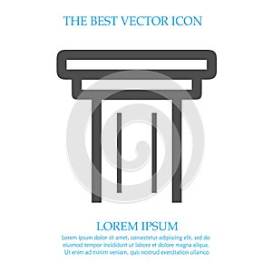 Column vector icon EPS 10. Simple isolated greek pillar sign symbol