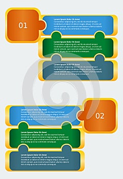 Columned Lists Puzzle Infographic Vector Template