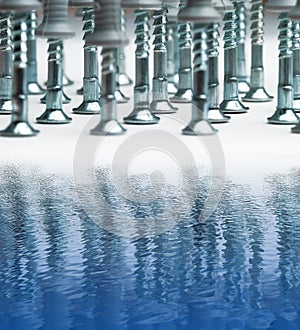 columns - abstract with water reflection