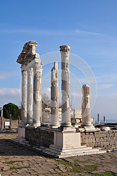 columns of the ancient city Pergamon & x28; Bergama& x29;, Turkey