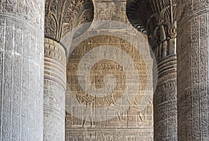 Columns in an ancient egyptian temple