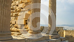 Columns of the erechthion in athens, greece