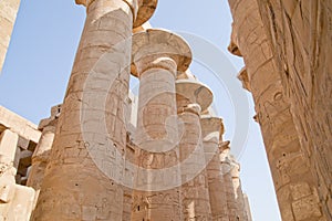 Columns in ancient Luxor, Egypt