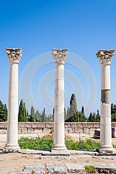Columns at ancient site of Asclepeion in Kos Island, Greece
