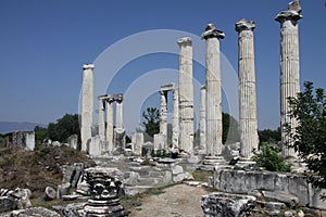 Columns of the Bishop`s palace, Aphrodisias