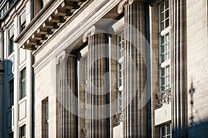 Columns on building exterior - historical building facade