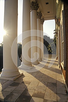 Columns on building at University of Virginia inspired by Thomas Jefferson, Charlottesville, VA