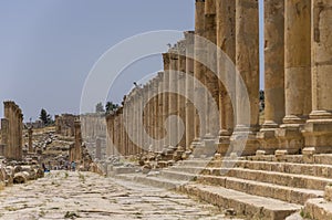 Columns of the cardo maximus, Ancient Roman city of Gerasa of An