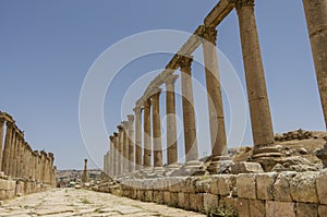 Columns of the cardo maximus, Ancient Roman city of Gerasa of An
