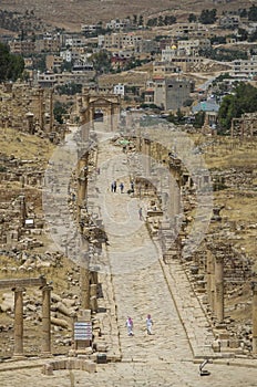 Columns of the cardo maximus, Ancient Roman city of Gerasa of Antiquity