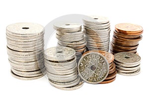 Columns of coins DKK