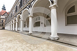 Columns in the courtyard of the Procesion Del Principe building photo