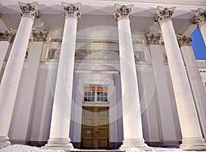 Columns and door of Lutheran Cathedral