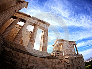 Columns from the entrance of acropolys in greece.