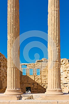 Columns of The Erechtheion temple in Acropolis