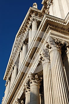 Columns at the front of St Pauls Cathedral, London