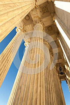 Columns in front of Supreme Court in Washington DC daytime