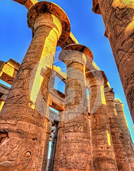 Columns in the Great Hypostyle Hall, Karnak temple