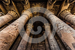 Columns and hieroglyphs in the Temple of Khnum at Esna