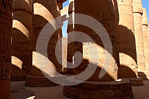 Columns in hypostyle hall at Karnak Temple - Luxor, Egypt