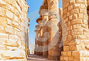 Columns of the Hypostyle Hall, Karnak Temple, Luxor, Egypt