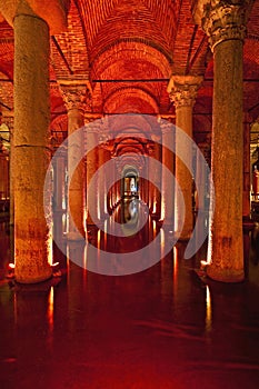 Basilica Cistern interior at Istanbul