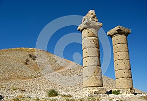 Columns of Karakus Tumulus in Turkey