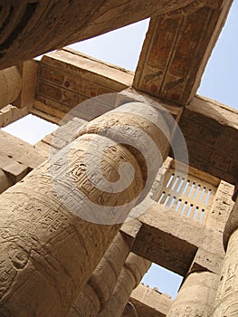 Columns in the Karnak temple complex