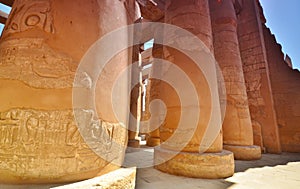 Columns in Karnak temple.(Thebes)Luxor. Egypt.