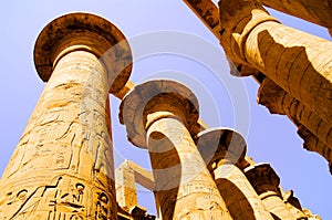 Columns in Luxor in Karnak, Egypt