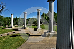 Columns of the memorial at NOLA Cemetery photo
