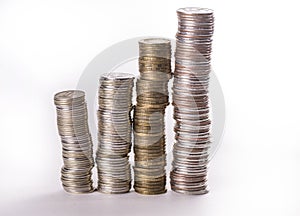 Columns from metallic currency